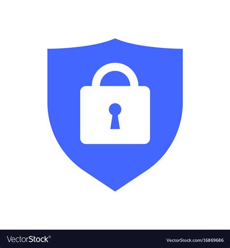Web Security Icon Shield Lock Symbol Guard Badge Vector Image