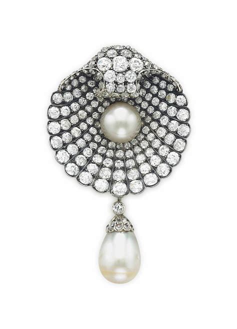 An Antique Pearl And Diamond Brooch Christies