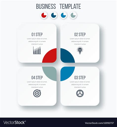 Infographics Template Four Options With Square Vector Image