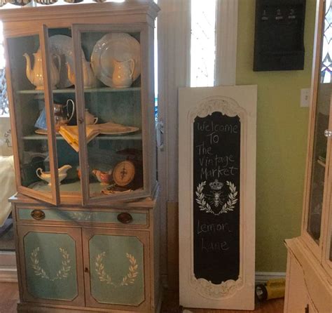 Restyled Cabinet And A Chalkboard Made From A Vintage Cabinet Door