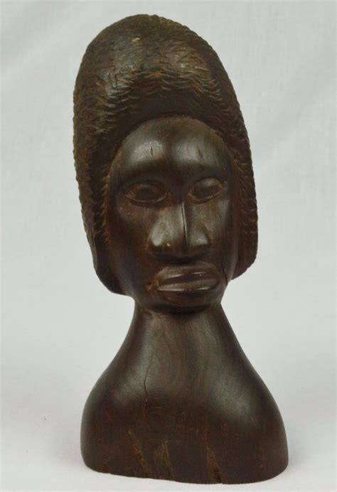 Rare Ebony Wood Hand Carved African Woman Statue Sculpture ~7 ½