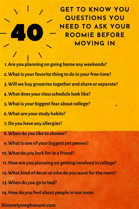 questions you need to ask your roommate before moving in