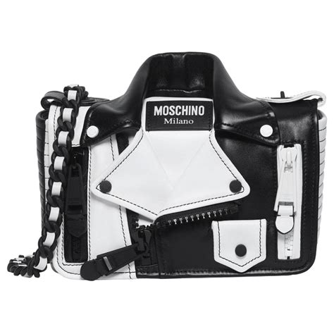 Moschino Biker Jacket Leather Shoulder Bag Multiple Colors Pony Style