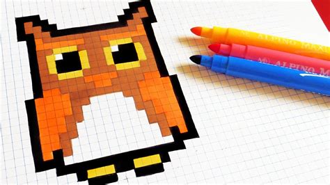 Cute pixel art unicorn pixel art facile licorne clipart. Halloween Pixel Art - How To Draw Kawaii Owl #pixelart - YouTube