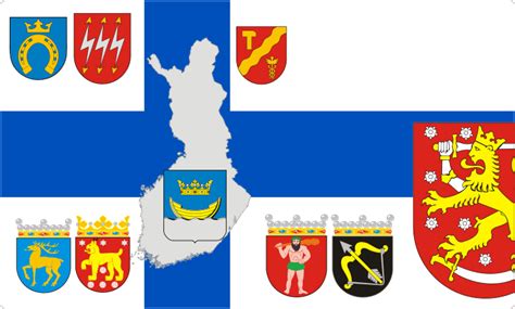 Heraldry Of Finland Finnish Flags And Coats Of Arms Vector Images On