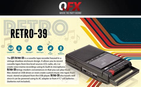 Qfx Retro 39 Shoebox Tape Recorder Tape Deck Usb 20