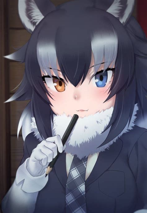 1girl 3 Animalears Bangs Blueeyes Closedmouth Eyebrowsvisiblethroughhair Fang Fangout