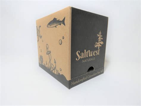 Saltwest Natural Sea Salt Corrugated (cardboard) box | Corrugated cardboard boxes, Cardboard ...