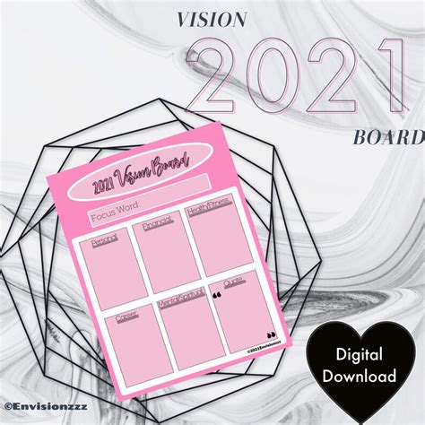 2021 Vision Board Printable Etsy