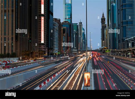 United Arab Emirates Dubai Sheikh Zayed Road Traffic And New High