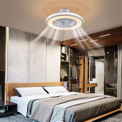 Tfcfl Ceiling Fan With Lights 20 Inch Modern Enclosed Low Profile Fan