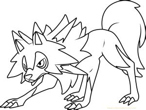 This form of lycanroc is normally calm and quiet. Lycanroc Midday Form Pokemon Sun and Moon | Kids Coloring ...