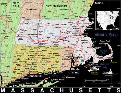 Ma · Massachusetts · Public Domain Maps By Pat The Free Open Source