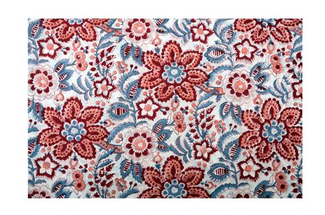 Floral Block Print Cotton Fabric For Sewing Craft Dressmaking Etsy