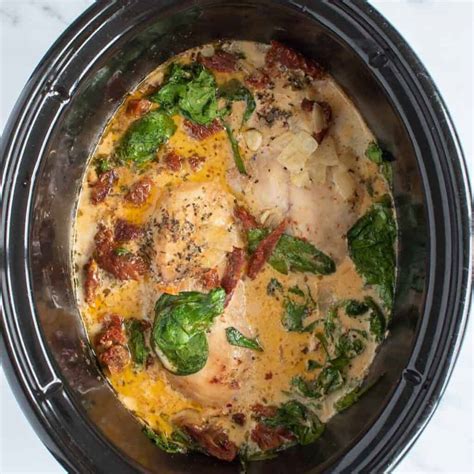 Slow Cooker Tuscan Chicken Recipe Hint Of Healthy