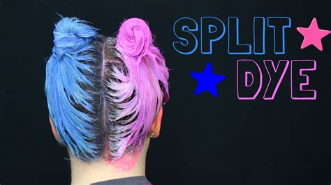 Split Hair Dye Keune Pink And Blue Youtube