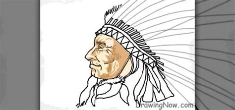 How To Draw The Head Of A Native American Indian Chief Drawing