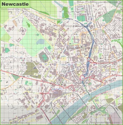 Large Detailed Map Of Newcastle Uk