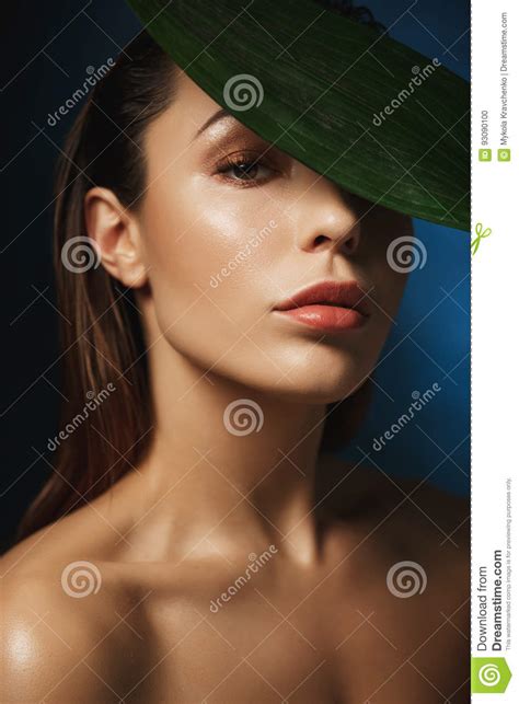 Fashion Photography Style Naked Woman With Trendy Make Up Stock Photo Image Of Glamour