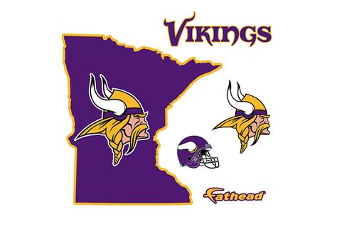 Download transparent vikings logo png for free on pngkey.com. Minnesota Vikings - State of Minnesota Logo Wall Decal | Shop Fathead® for Minnesota Vikings Decor