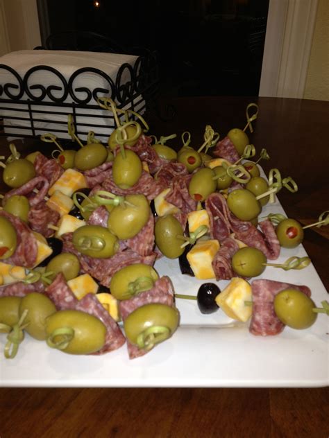Salami Olives Cheese Skewers Such A Great Appetizer Not Only Are