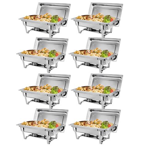 Zeny Stainless Steel Chafing Dish Full Size 8 Packs 8 Quart For