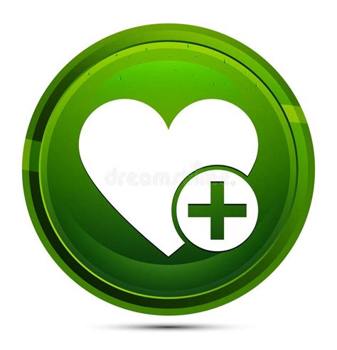 Add Favorite Heart Icon Glassy Green Round Button Illustration Stock