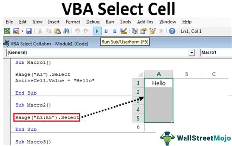Vba Select Cell How To Select Excel Cell Range Using Vba Code