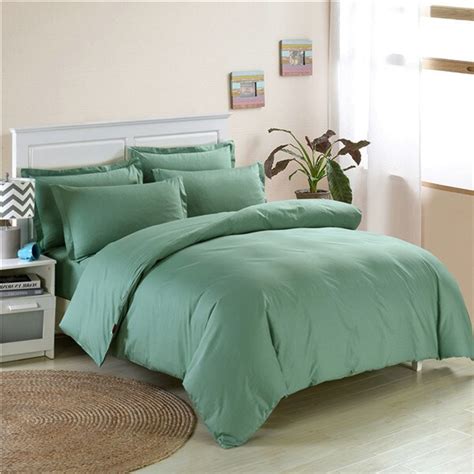 European Style Dark Green Color Bedding Sets 43pc Embroidery Bed Set