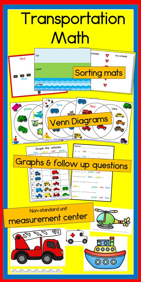 You could get the child to have a go at cutting them out too. Transportation Math with Graphing, Sorting, Venn Diagrams ...
