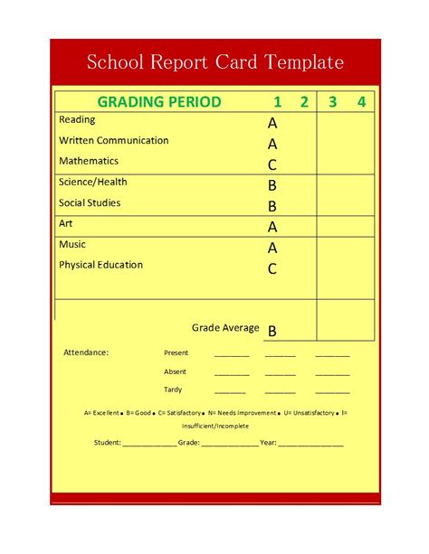 School Report Template For Report Card Format Template Great Cretive
