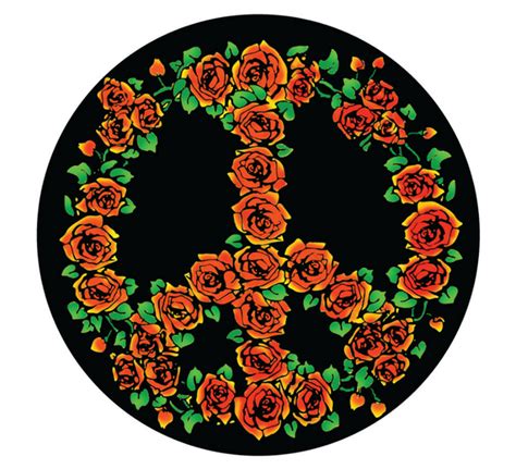Rose Peace Symbol Color Bumper Sticker Sunnyside Ts