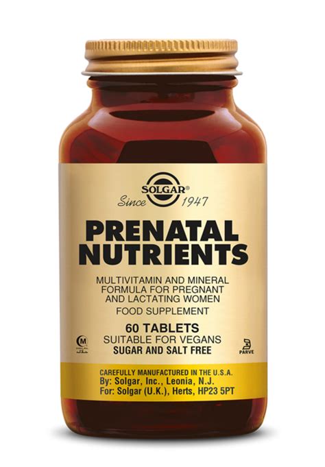 Prenatal Nutrients Tabletten Solgar Vitamins