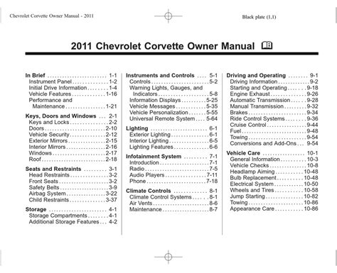 Chevrolet 2011 Corvette Owners Manual Pdf Download Manualslib