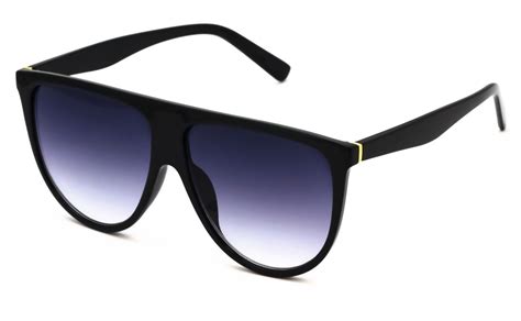 Oversized Aviator Flat Top Square Vintage Retro Fashion Womens Sunglasses Matte Black Ebay