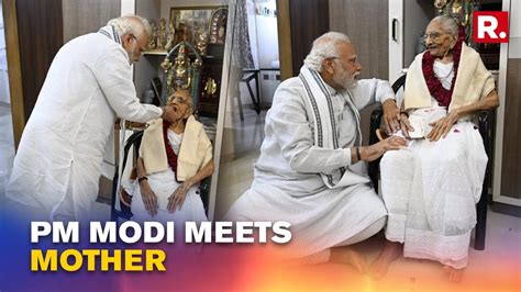 Gujarat News Pm Narendra Modi Meets Mother Heeraben Modi In Gandhinagar On Her 100th Birthday