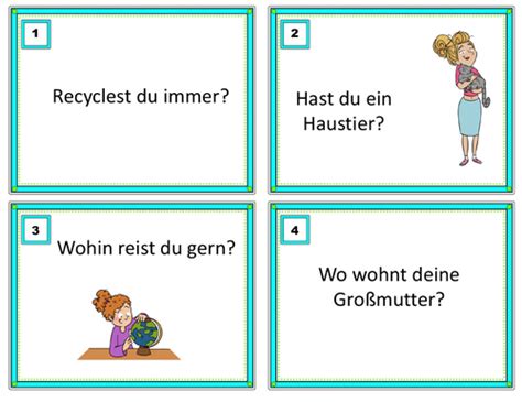 German Conversation Starter Task Cards Deutsch Sprechen Beginner