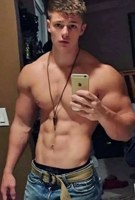 Shirtless Muscular Beefcake Male Athletic Body Build Jock Hunk Photo X F Picclick Au