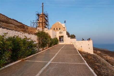 View Of The Church Of Virgin Mary Folegandros Island Greece Editorial
