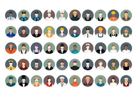 Illustration Vector Of Various Careers And Professions Free Vector