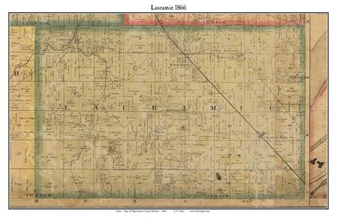 Lauramie Indiana 1866 Old Town Map Custom Print Tippecanoe Co Old Maps