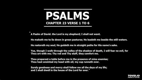 Psalms Chapter 23 Verse 1 To 6 Youtube