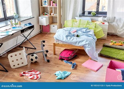 Messy Home Or Kid`s Room With Scattered Stuff Stock Image Image Of