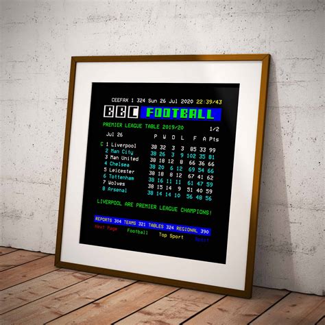 Outlined below are the steps to. Liverpool 2020 Premier League Table Retro Ceefax Design