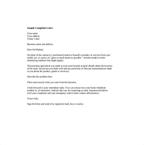 customer complaint letter  word  documents
