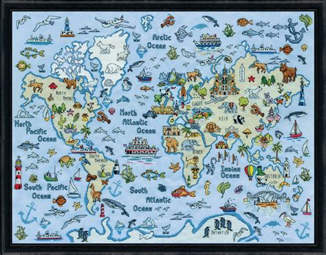 Design Works World Map Counted Cross Stitch Kit 61 X 46cm