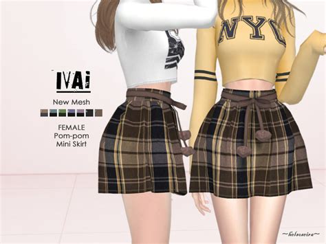 Ivai Pom Pom Mini Skirt By Helsoseira At Tsr Sims 4 Updates