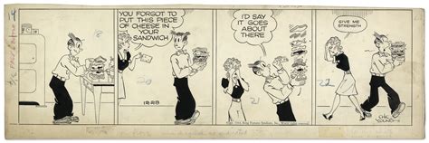 Lot Detail Chic Young Hand Drawn Blondie Comic Strip From 1944