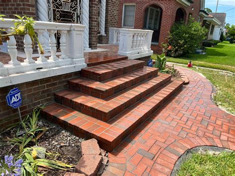 Brick Paver Steps And Walkway Installation In New Orleans La Mudbug