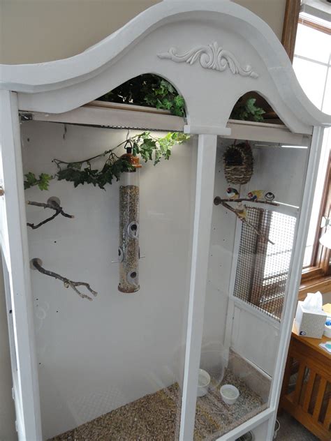 The Aviary For My Finches Made From A Bookcase A Neighbor Was